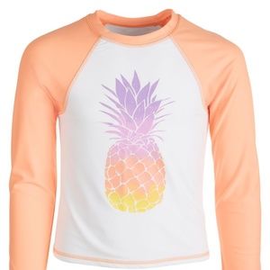 Miken Big Girls Pineapple-Print Long-Sleeve Rash Guard
